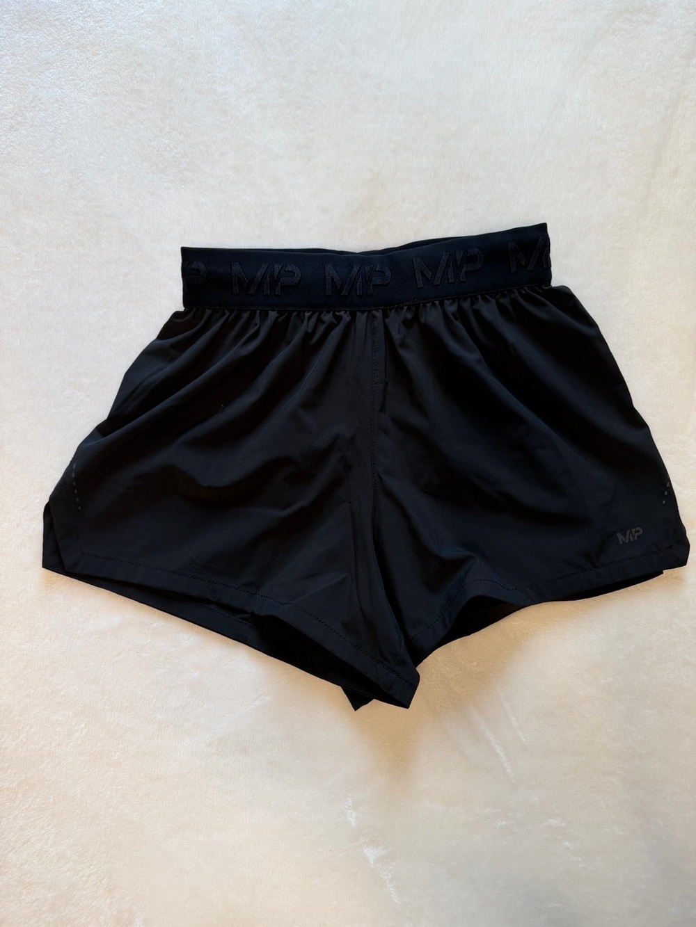MP Women's Black Athletic Shorts with Branded Waistband